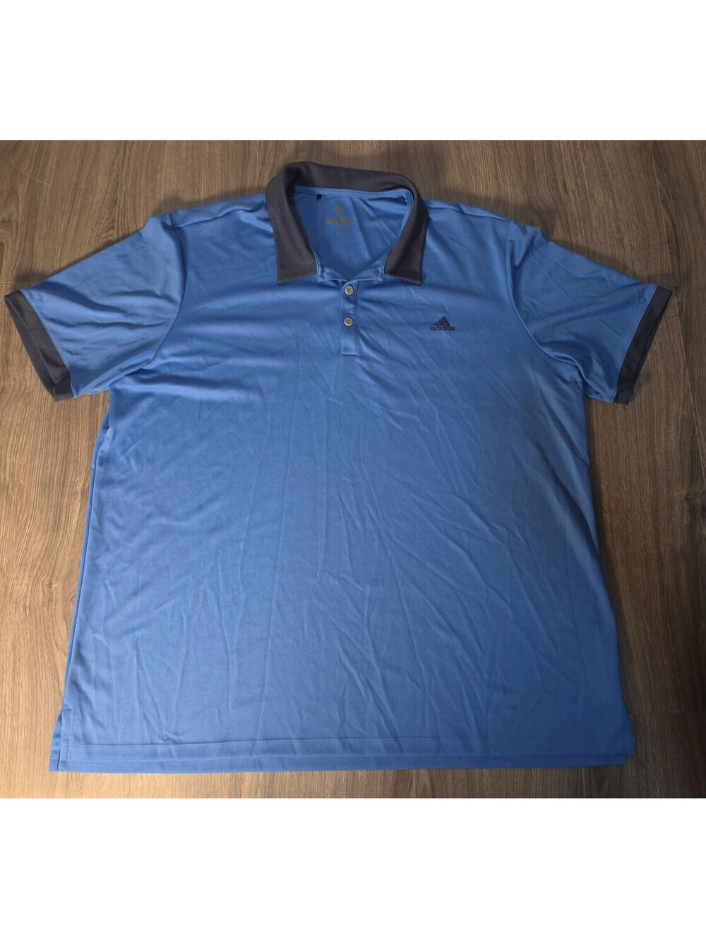 Adidas Golf Polo Shirt Men’s 2XL Blue Moisture Wicking Short Sleeve
